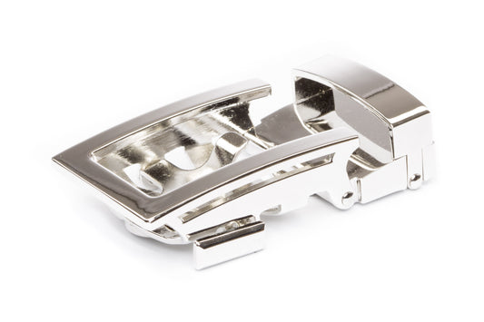 Men's traditional nickel free ratchet belt buckle with a 1.25-inch width.