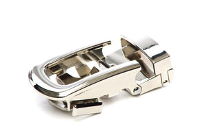 Men's traditional with a curve nickel free ratchet belt buckle with a 1.25-inch width.