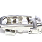 Men's traditional with a curve nickel free ratchet belt buckle with a width of 1.5 inches, left side view.