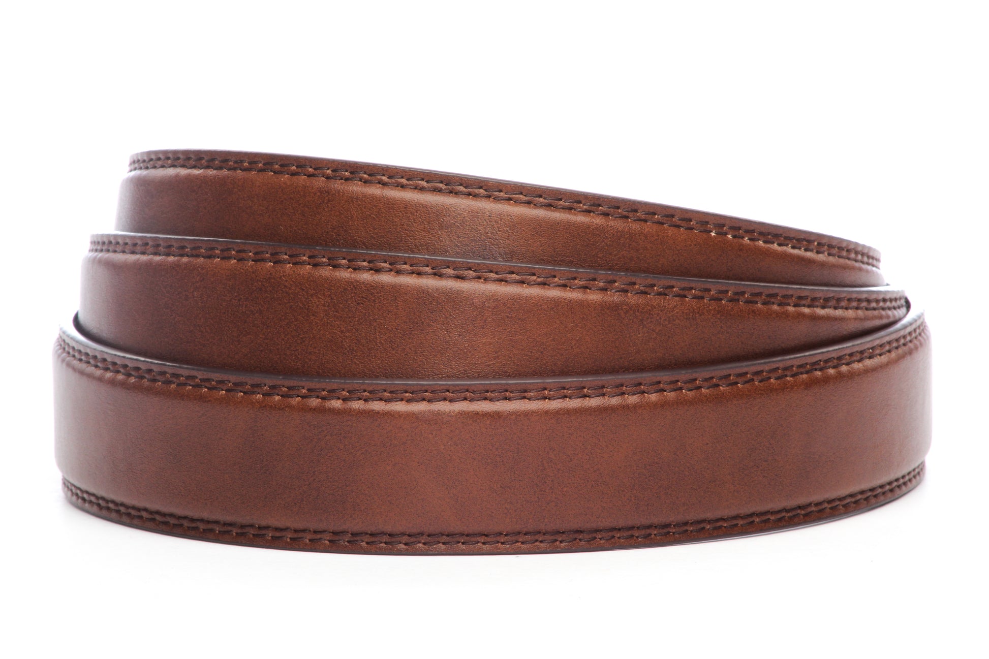 Men's vegan microfiber belt strap in acorn with a 1.25-inch width, formal look
