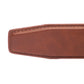Men's vegan microfiber belt strap in acorn, 1.5 inches wide, formal look, tip of the strap