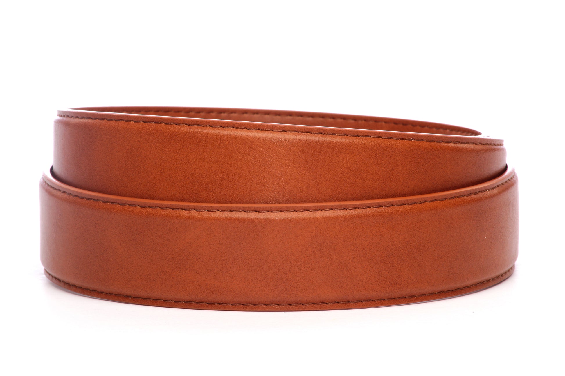 Men's vegan microfiber belt strap in british tan, 1.5 inches wide, formal look