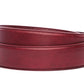 Men's vegan microfiber belt strap in cranberry, 1.5 inches wide, formal look