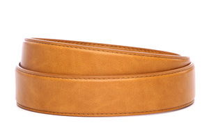 Men's vegan microfiber belt strap in light honey, 1.5 inches wide, formal look