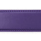 Men's vegan microfiber belt strap in purple, 1.5 inches wide, formal look, stitching close up
