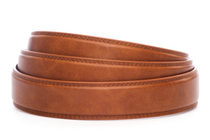 Men's vegan microfiber belt strap in whiskey with a 1.25-inch width, formal look