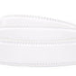 Men's vegan microfiber belt strap in white with a 1.25-inch width, formal look