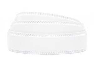 Men's vegan microfiber belt strap in white with a 1.25-inch width, formal look