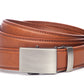 Men’s whiskey vegan microfiber belt strap with classic buckle in gunmetal, formal look, 1.25 inches wide