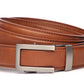 Men’s whiskey vegan microfiber belt strap with traditional buckle in gunmetal, formal look, 1.25 inches wide