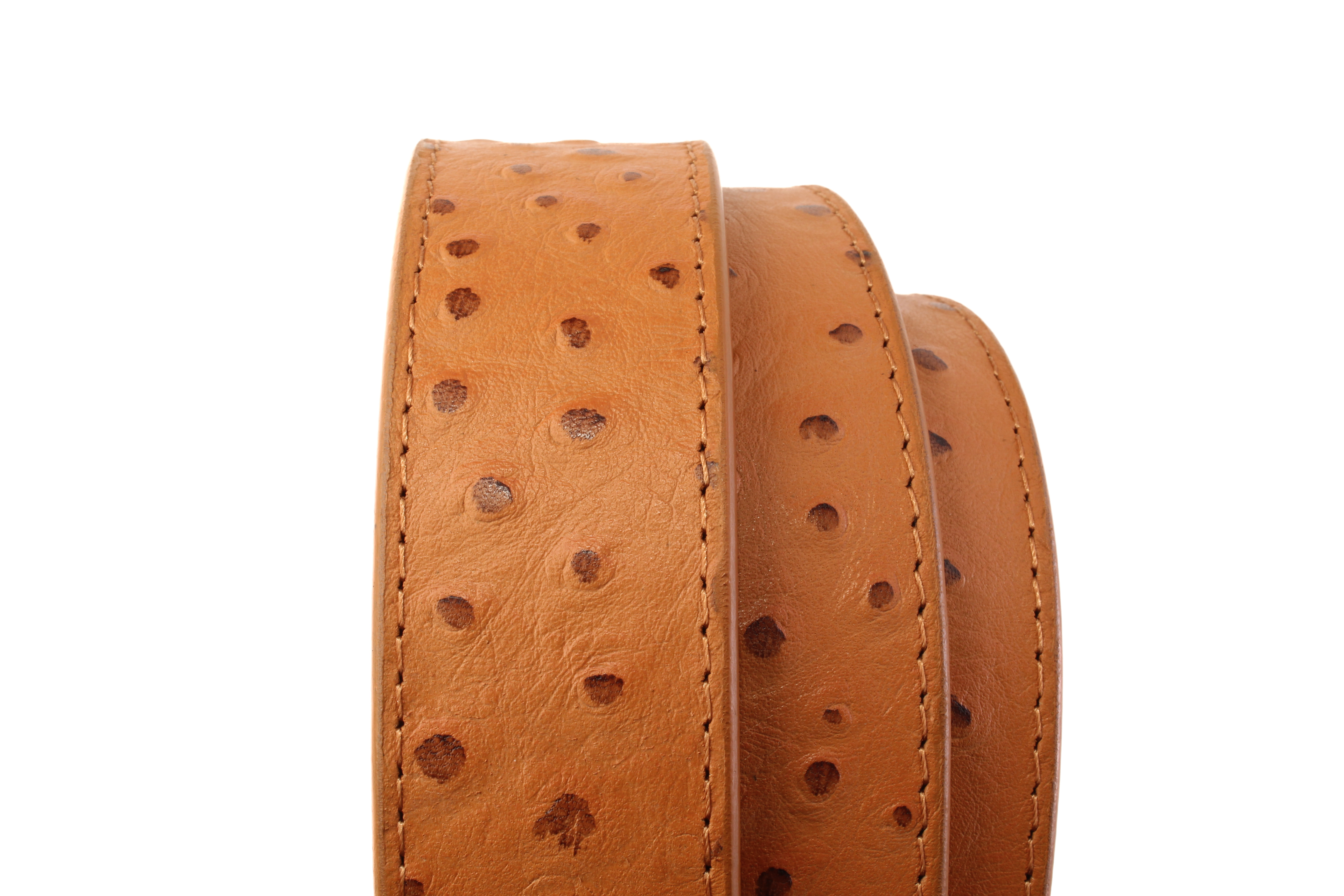 Light Brown Ostrich-Embossed Leather Strap