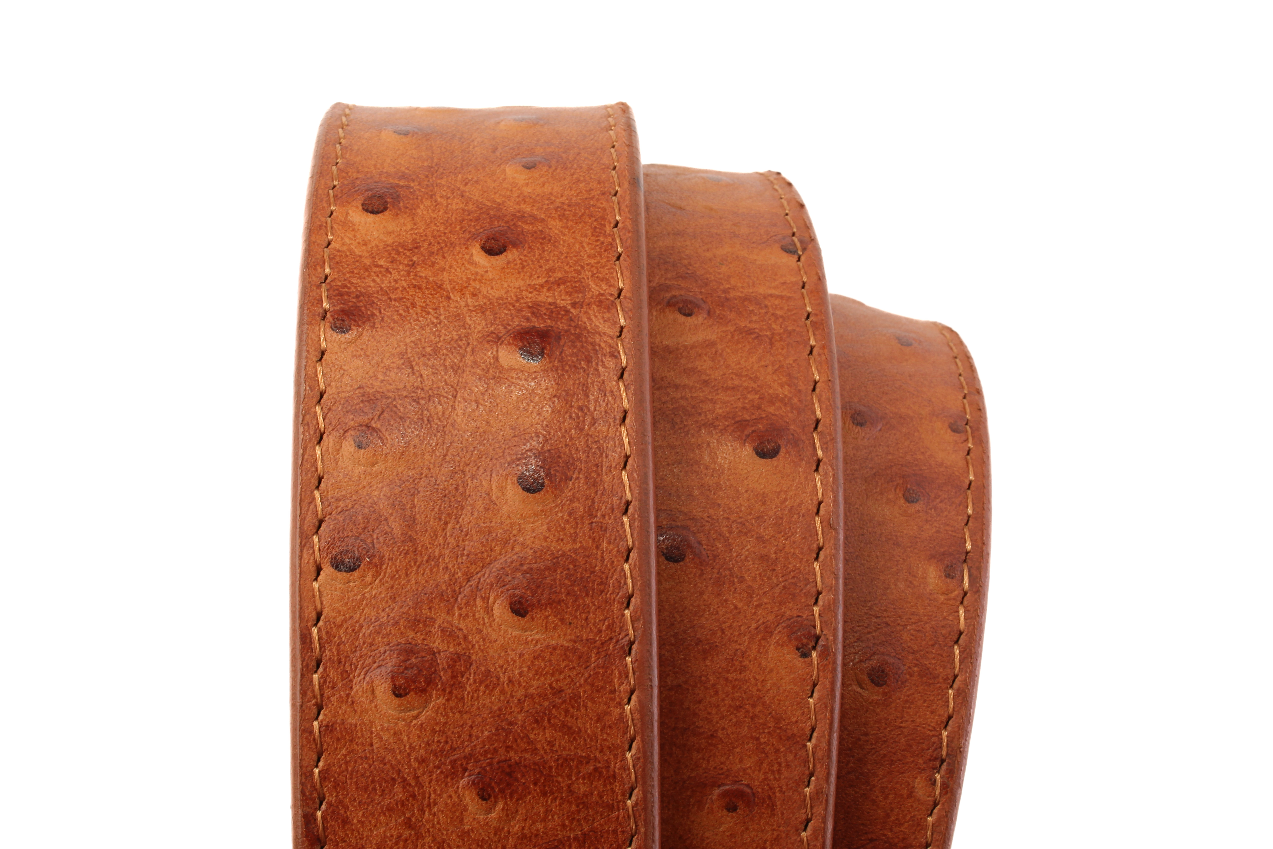 Tan Ostrich-Embossed Leather Strap