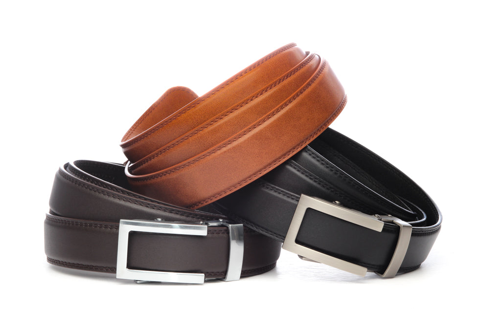 “The Executive” Anson Belt set, formal look, 1.25 inches wide, all 3 belts