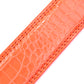 Women's faux gator belt strap in coral, 1.25 inches wide, formal look, slanted view