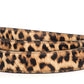 Women's vegan leather belt strap in leopard, 1.25 inches wide, casual look