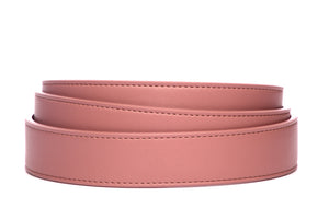 Women's vegan leather belt strap in rose, 1.25 inches wide, casual look