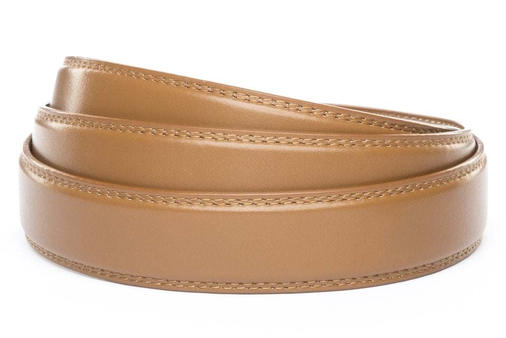 **FACTORY SECOND** 1.25" Light Brown Leather Strap - Anson Belt & Buckle