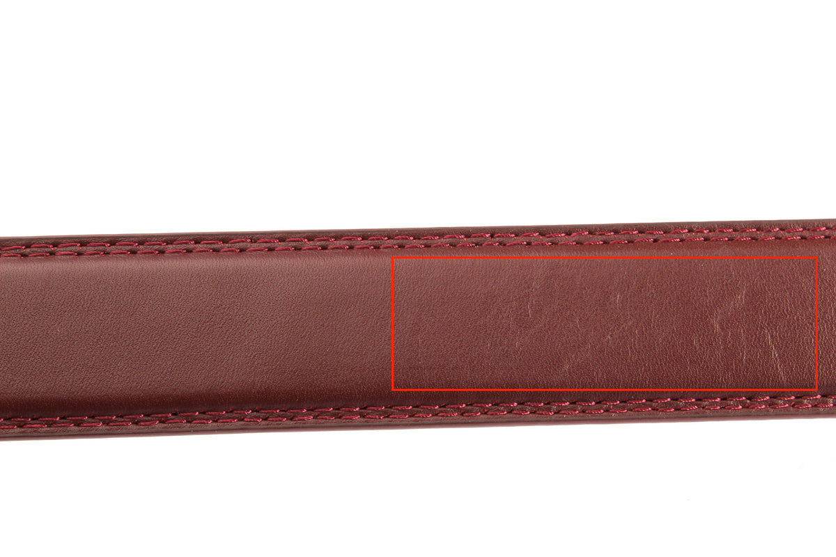 **FACTORY SECOND** 1.25" Cordovan Leather Strap - Anson Belt & Buckle