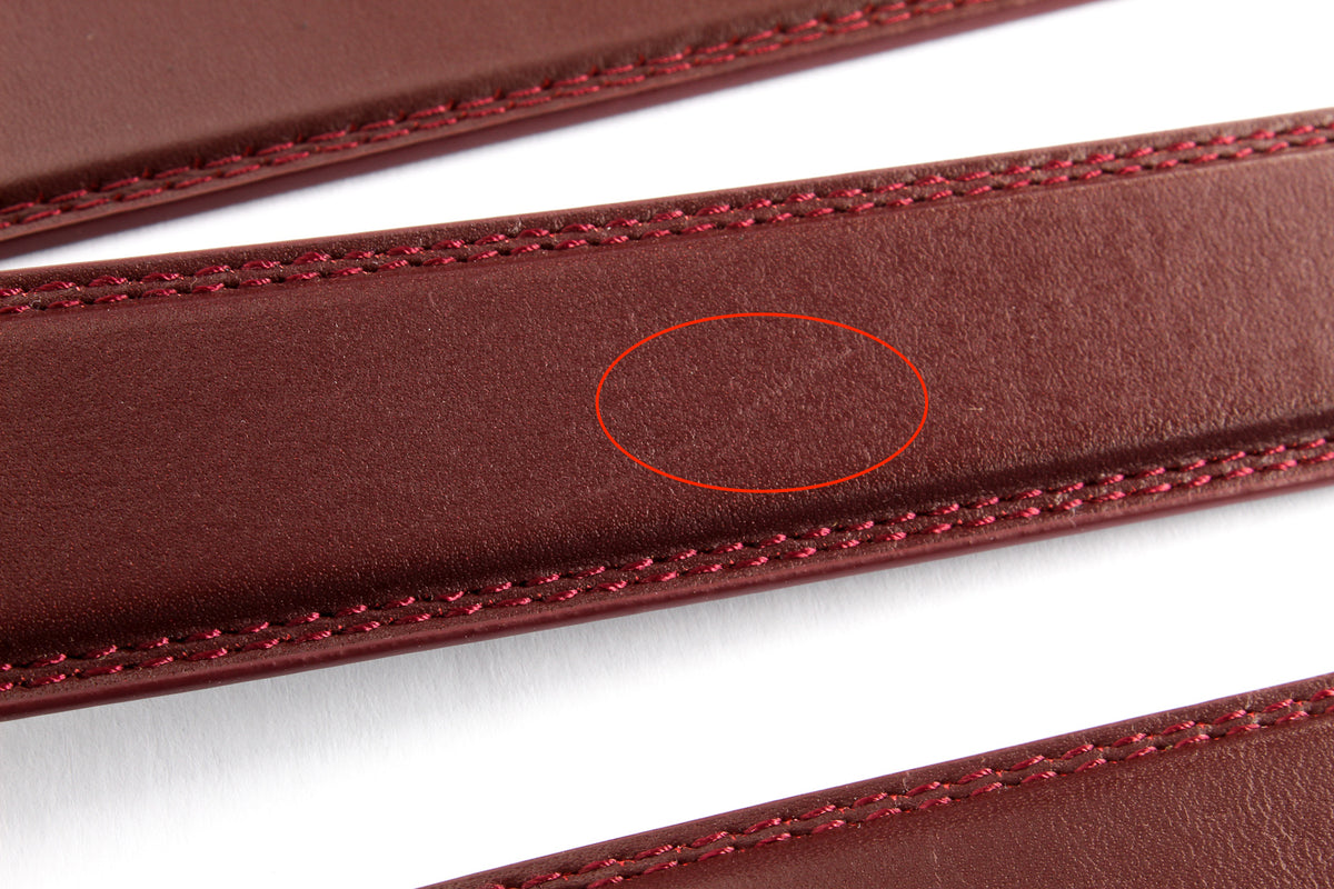 **FACTORY SECOND** 1.25" Cordovan Leather Strap - Anson Belt & Buckle