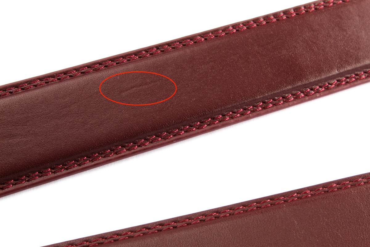 **FACTORY SECOND** 1.25" Cordovan Leather Strap - Anson Belt & Buckle