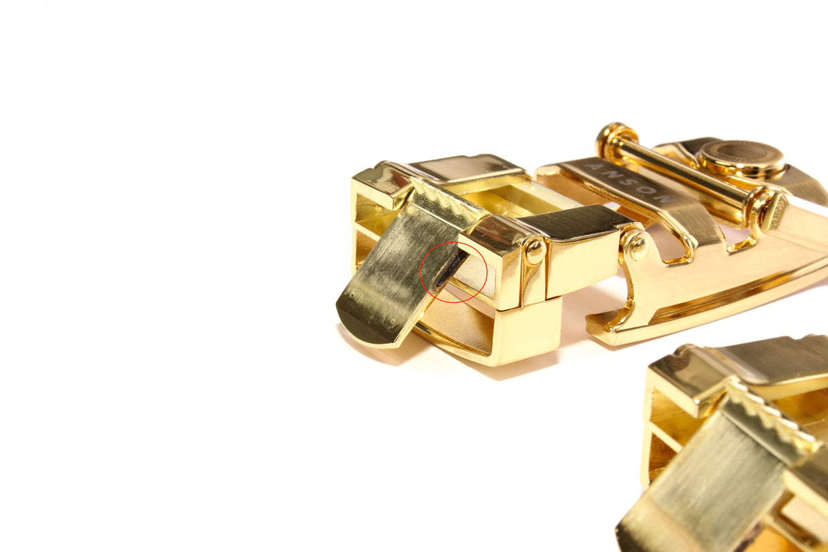**FACTORY SECOND** 1.25" Traditional Buckle in Gold (shiny) - Anson Belt & Buckle