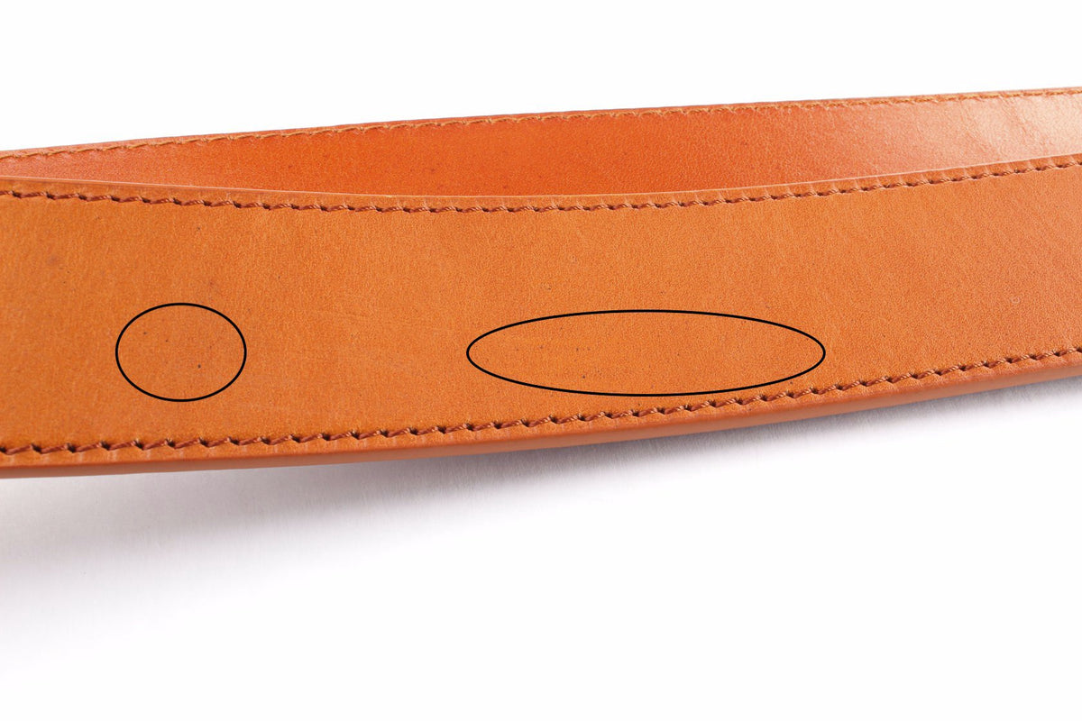 **FACTORY SECOND** 1.25" Saddle Tan Vegetable Tanned Leather Strap - Anson Belt & Buckle