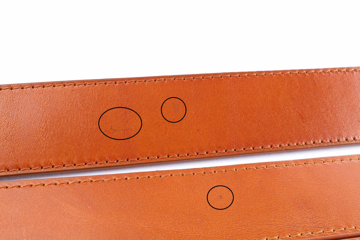 **FACTORY SECOND** 1.25" Saddle Tan Vegetable Tanned Leather Strap - Anson Belt & Buckle