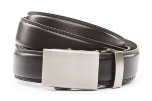 Black Formal Leather w/Classic in Gunmetal Buckle (1.25") - Anson Belt & Buckle