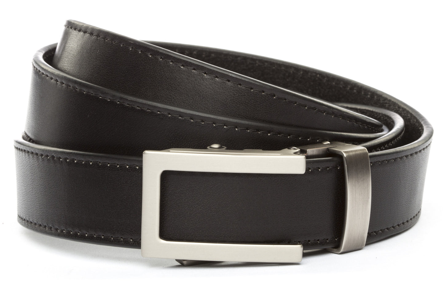 Black Vegetable Tanned Leather w/Traditional in Gunmetal Buckle (1.25") - Anson Belt & Buckle