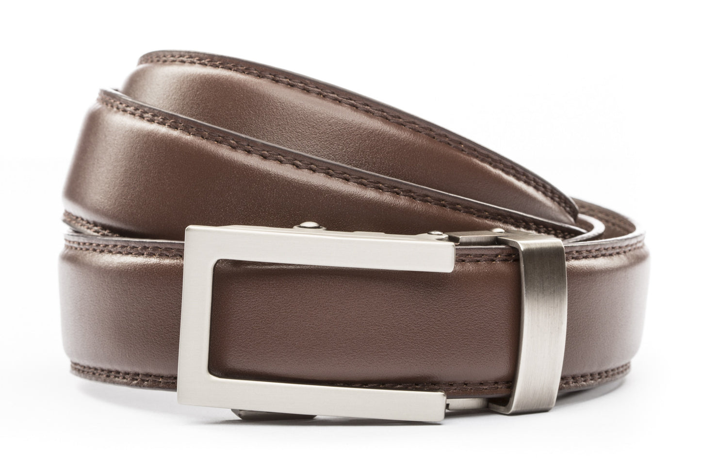 Chocolate Formal Leather w/Traditional in Gunmetal Buckle (1.25") - Anson Belt & Buckle