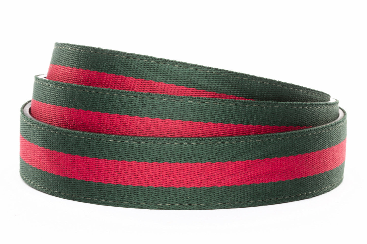 1.25" Green-Red Stripe Cloth Strap - Anson Belt & Buckle