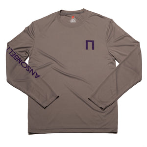 Grey Anson Belt Performance Long Sleeve Tee w/ Hanes Sport™ Men's FreshIQ™ Cool DRI® technology - Anson Belt & Buckle