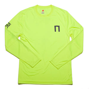 Safety Green Anson Belt Performance Long Sleeve Tee w/ Hanes Sport™ Men's FreshIQ™ Cool DRI® technology - Anson Belt & Buckle