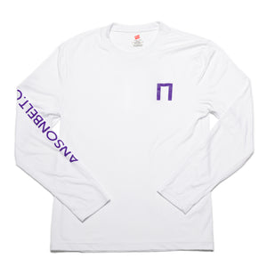 White Anson Belt Performance Long Sleeve Tee w/ Hanes Sport™ Men's FreshIQ™ Cool DRI® technology - Anson Belt & Buckle