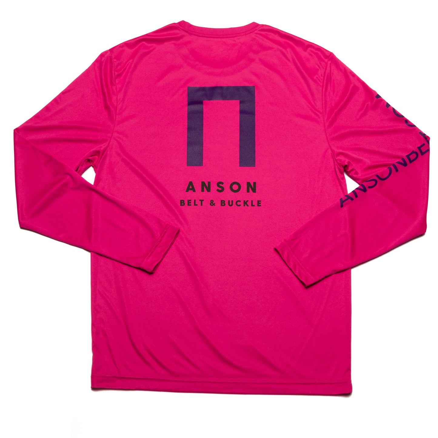 Pink Anson Belt Performance Long Sleeve Tee w/ Hanes Sport™ Men's FreshIQ™ Cool DRI® technology - Anson Belt & Buckle