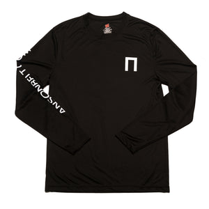 Black Anson Belt Performance Long Sleeve Tee w/ Hanes Sport™ Men's FreshIQ™ Cool DRI® technology - Anson Belt & Buckle