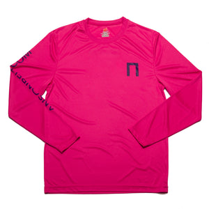 Pink Anson Belt Performance Long Sleeve Tee w/ Hanes Sport™ Men's FreshIQ™ Cool DRI® technology - Anson Belt & Buckle