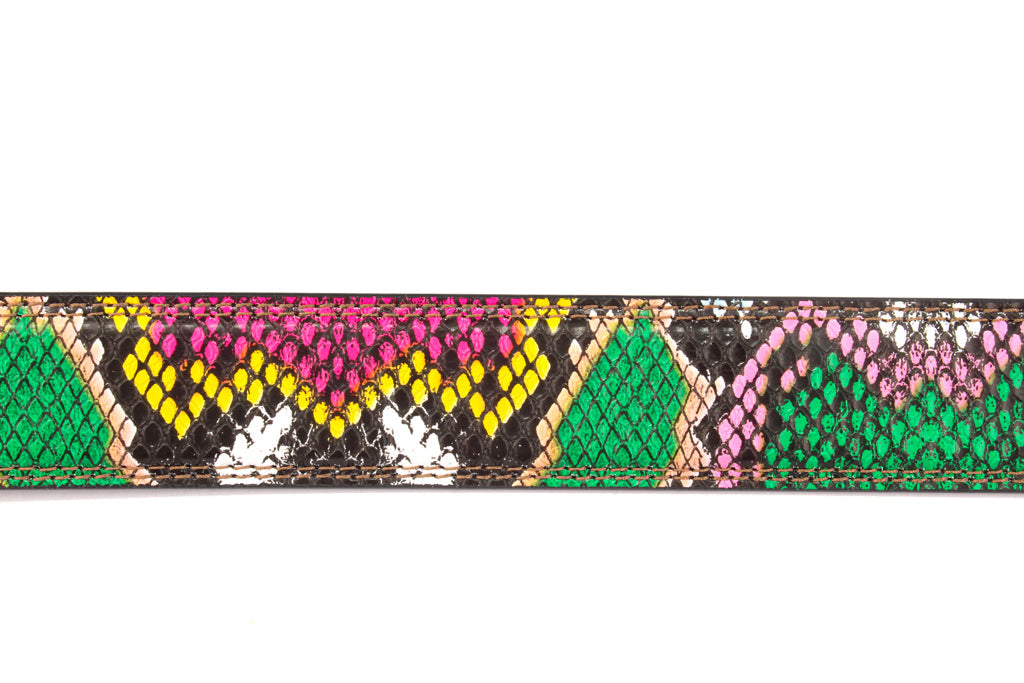 1.25" Multi-Colored Boa Print Strap - Pink / Green (CAS)