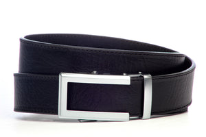 1.5" Black Buffalo Vegetable Tanned Leather w/Traditional in Silver Buckle