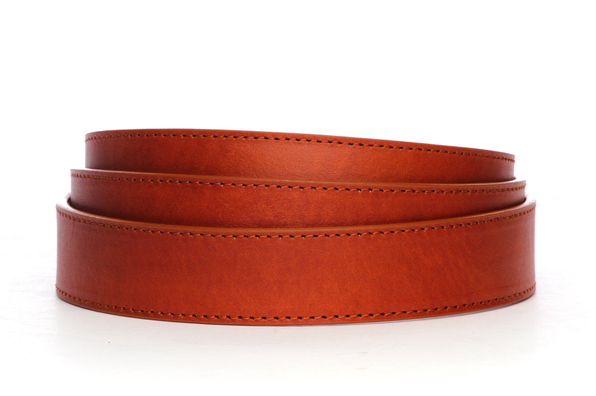 **FACTORY SECOND** 1.25" Saddle Tan Vegetable Tanned Leather Strap - Anson Belt & Buckle